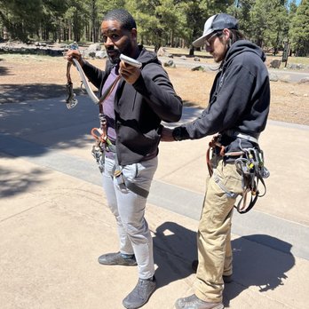 Flagstaff Extreme Adventure Course - Safety and harness set up - Challenge Courses Near Me - Flagstaff, Arizona Flagstaff Extreme Adventure Course - Safety and harness set up - Challenge Courses Near Me - Flagstaff, Arizona