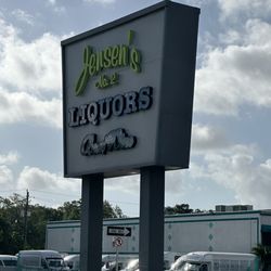 Jensen's Liquors - liquor store sign