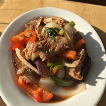 Saab Sis Thai - Spicy Eggplant (beef/$15) - Thai Near Me - Royal Oak, Michigan Saab Sis Thai - Spicy Eggplant (beef/$15) - Thai Near Me - Royal Oak, Michigan