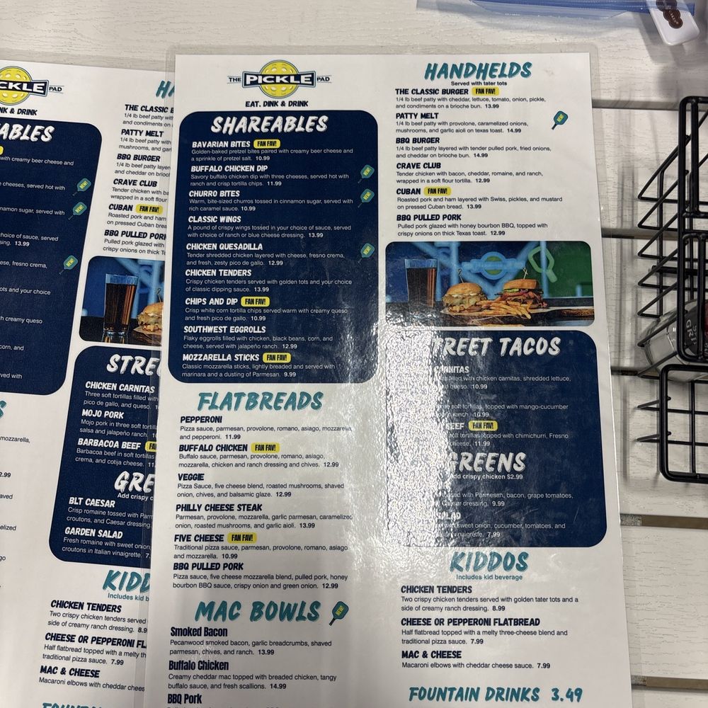 The Pickle Pad - Menu - Pickleball Near Me - Tallahassee, Florida The Pickle Pad - Menu - Pickleball Near Me - Tallahassee, Florida