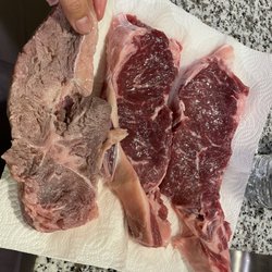 2 piece of hood steak and 1 bad one!