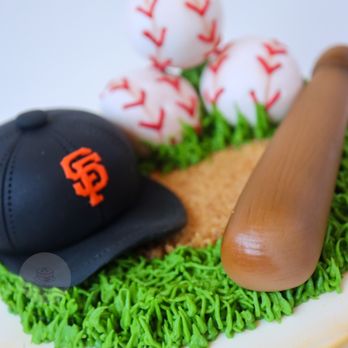 Sweet Fillings Bakery - a cake with a baseball and bat - Custom Cakes Near Me Sweet Fillings Bakery - a cake with a baseball and bat - Custom Cakes Near Me