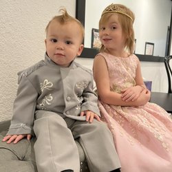Storybook Portraits - The Prince and princess anxiously waiting to see their castle