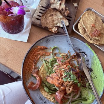Ruta 15 Ceviche Bar Mexican Kitchen - Tostada Culiacancito and guava margarita - Sports Bars Near Me - Long Beach, California