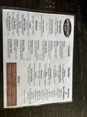 Menu photo 1 Downtown Cafe Bar & Grill El Cajon, CA Menu photo 1 Downtown Cafe Bar & Grill El Cajon, CA