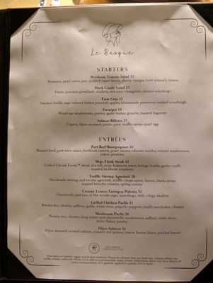 Menu photo 1 Le Basque New York, NY Menu photo 1 Le Basque New York, NY