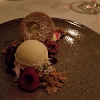 Farmhouse Inn - 6/18- Lemon sorbet with pistachio granola - light and refreshing - Hotels Near Me - Forestville, California