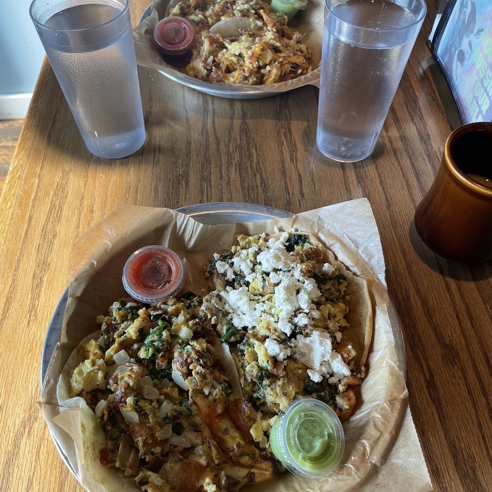 Taco Billy - Billy Joel (added mushroom, onions, peppers) & Mama's Favorite In the back is Billy Holiday and Billy Joel! - Breakfast & Brunch Near Me - Asheville, North Carolina Taco Billy - Billy Joel (added mushroom, onions, peppers) & Mama's Favorite In the back is Billy Holiday and Billy Joel! - Breakfast & Brunch Near Me - Asheville, North Carolina