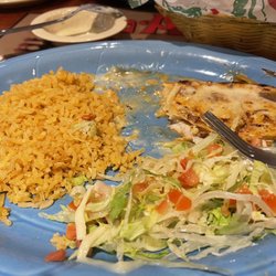 La Fonda Mexican Cantina and Grill - Grilled chicken breast topped with cheese. Ordered with no refried beans. Salad included.