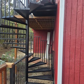 Apex Metalworks And Construction - Carlos custom made the Spiral staircase to tie into the existing deck - Metal Fabricators Near Me