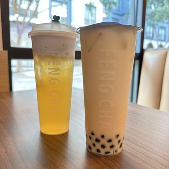 Feng Cha - Midtown - two drinks on a table - Coffee & Tea Near Me - Houston, Texas Feng Cha - Midtown - two drinks on a table - Coffee & Tea Near Me - Houston, Texas