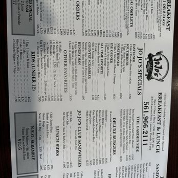 Jo-Jo's Cafe - Menu / placemat - Cafes Near Me - Lake Worth, Florida Jo-Jo's Cafe - Menu / placemat - Cafes Near Me - Lake Worth, Florida