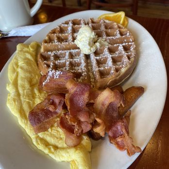 Mr. Geez - Waffles with eggs and bacon. - Breakfast & Brunch Near Me - Lyndhurst, New Jersey Mr. Geez - Waffles with eggs and bacon. - Breakfast & Brunch Near Me - Lyndhurst, New Jersey