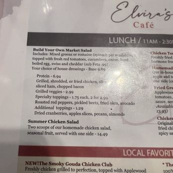 Elvira's Cafe - Salad menu - American Near Me - Sevierville, Tennessee Elvira's Cafe - Salad menu - American Near Me - Sevierville, Tennessee