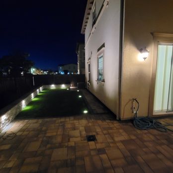 Trung Hoang Landscapes - patio with lights on - Masonry/Concrete Near Me - Dublin, California Trung Hoang Landscapes - patio with lights on - Masonry/Concrete Near Me - Dublin, California