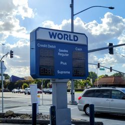 World Gas Station - No prices on sign