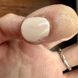 Serenity Nails & Pedispa - Fuzz that got caught in my polish (this was the final product after they redid my manicure)