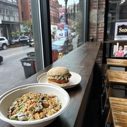 Hummingbird Nutritious Eats - Brussel sprout salad and KFC