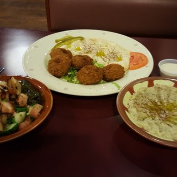 Monroe Falafel - Vegetarian Platter with tea - Mediterranean Near Me - Monroe, Connecticut Monroe Falafel - Vegetarian Platter with tea - Mediterranean Near Me - Monroe, Connecticut