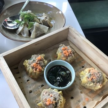 Xo Brasserie - Top - XO Wontons, Bottom - Siu Mai (mega-sized, the photo doesn't demonstrate how large they are) - Cantonese Near Me - Charleston, South Carolina Xo Brasserie - Top - XO Wontons, Bottom - Siu Mai (mega-sized, the photo doesn't demonstrate how large they are) - Cantonese Near Me - Charleston, South Carolina