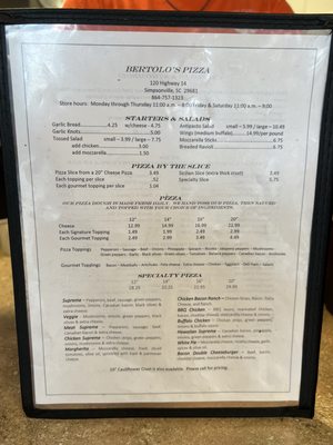 Menu photo 4 Bertolo's Pizza Simpsonville, SC