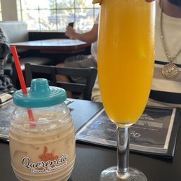 Horchata and upgraded mango mimosa Horchata and upgraded mango mimosa