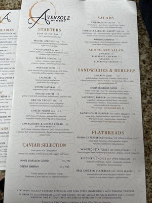 Menu photo 3 The Restaurant at Avensole Winery Temecula, CA Menu photo 3 The Restaurant at Avensole Winery Temecula, CA