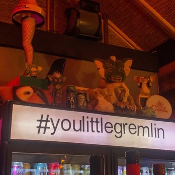 The Gremlin - Entrance decor of gremlins, so fitting!! - Beer Gardens Near Me - McAllen, Texas