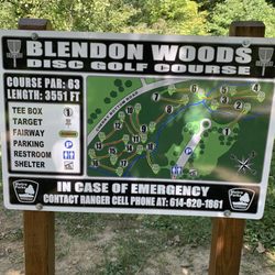 Blendon Woods Disc Golf Course - New course layout sign