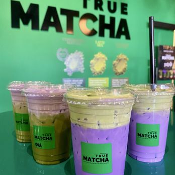 True Matcha - Ube latte with matcha cream. Matcha latte with Ube cream. - Coffee & Tea Near Me - Las Vegas, Nevada