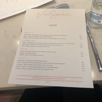 Via Sophia - Lunch menu - Italian Near Me - Washington, DC, District of Columbia Via Sophia - Lunch menu - Italian Near Me - Washington, DC, District of Columbia