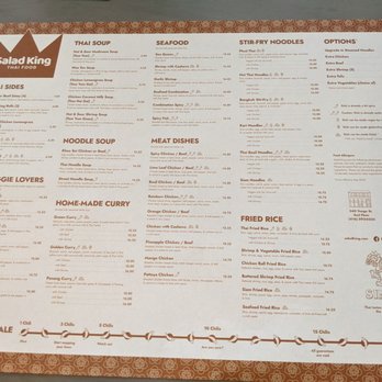 Salad King Restaurant - Menu with new, higher prices - Thai Near Me - Toronto, Ontario