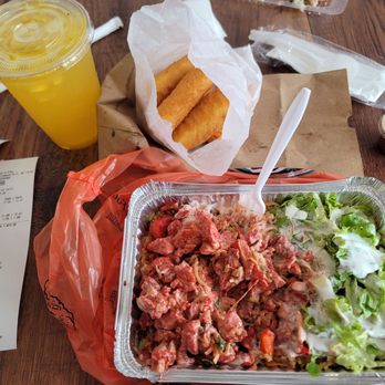 Darbar's Chicken & Ribs - Chicken w/ Rice, Mozzarella sticks and Mango lemonade - Halal Near Me - Richmond Hill, New York