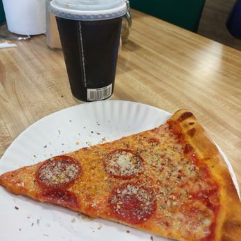 Renna's Pizza East - $6.75 for a large slice and a soda....totally worth it. - Pizza Near Me - Olean, New York