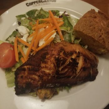 Copper Canyon Grill - House salad with blackened salmon - American Near Me - Lanham, Maryland Copper Canyon Grill - House salad with blackened salmon - American Near Me - Lanham, Maryland