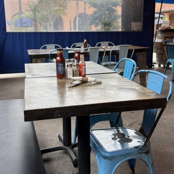 Fig Tree Cafe - Patio seating cute blue chairs - Breakfast & Brunch Near Me - San Diego, California