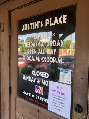 Menu photo 1 Justin's Place Thomaston, GA