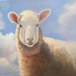 Art At the Main - The Sheep, oil painting by Sandy Fullmer