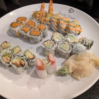 Sushi Time - Mexican roll, Spicy Yellowtail roll, Boston roll, Peanut Avacado roll and Ika sashimi - Japanese Near Me - Plaistow, New Hampshire Sushi Time - Mexican roll, Spicy Yellowtail roll, Boston roll, Peanut Avacado roll and Ika sashimi - Japanese Near Me - Plaistow, New Hampshire