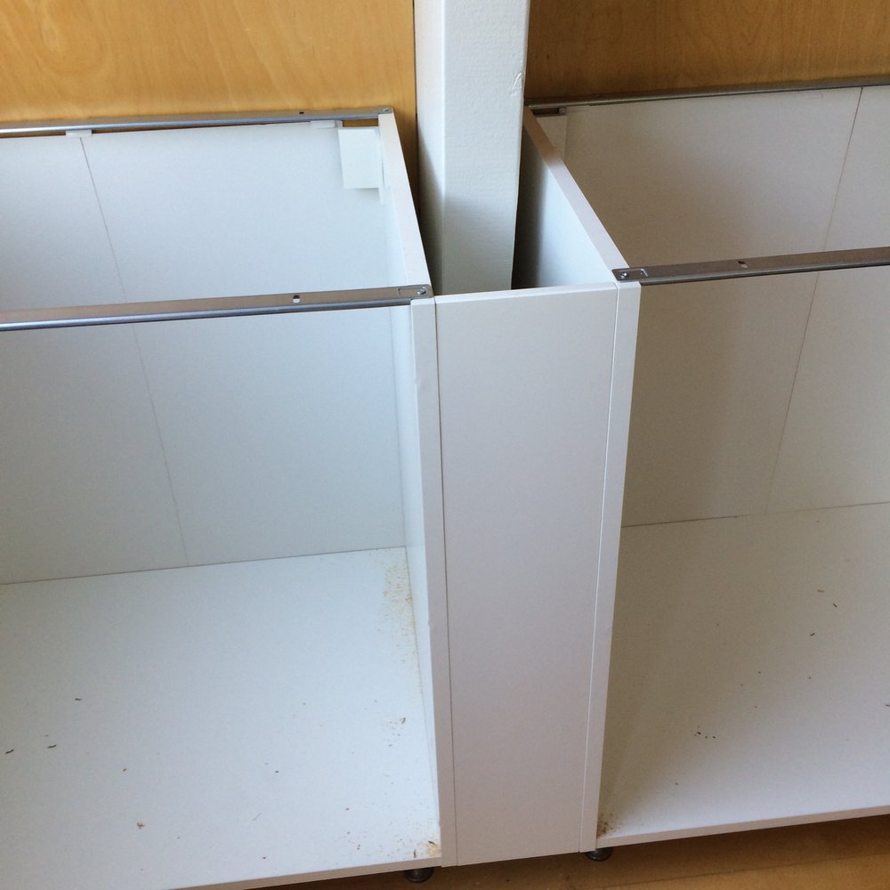 RTC Services Ikea cabinet installation services - Custom spacer built around support beam. - Cabinetry Near Me - Burbank, California RTC Services Ikea cabinet installation services - Custom spacer built around support beam. - Cabinetry Near Me - Burbank, California
