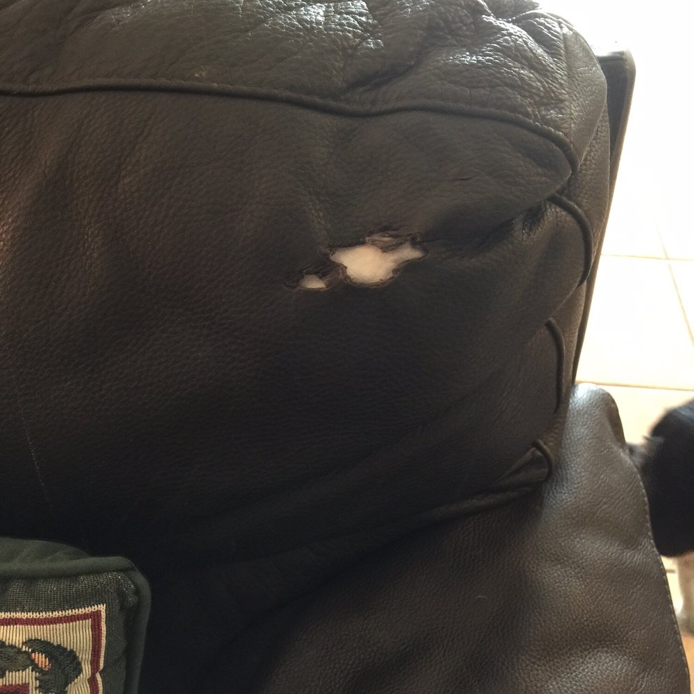 LA Leather Repair - Before - Furniture Repair Near Me