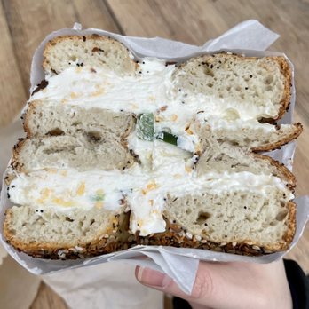 Modern Bread and Bagel - Everything bagel with jalepeno cheddar cream cheese - Breakfast & Brunch Near Me - New York, New York Modern Bread and Bagel - Everything bagel with jalepeno cheddar cream cheese - Breakfast & Brunch Near Me - New York, New York