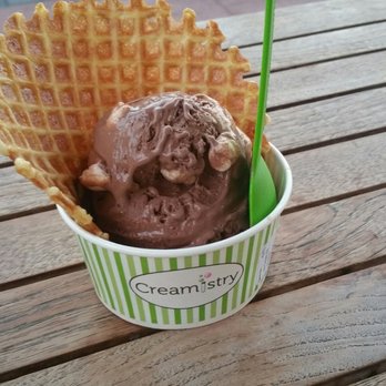 Creamistry - One scoop with a topping and waffle cone. It all adds up...to $8! Kid said it's one of the best chocolate ice cream he's had. - Desserts Near Me - Cerritos, California Creamistry - One scoop with a topping and waffle cone. It all adds up...to $8! Kid said it's one of the best chocolate ice cream he's had. - Desserts Near Me - Cerritos, California