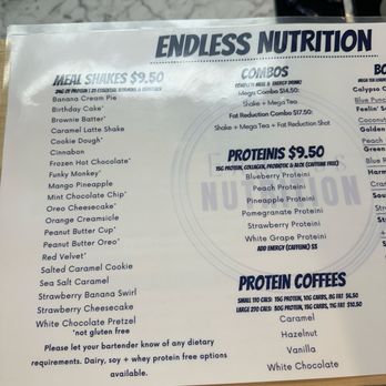 Endless Nutrition - Menu - Bubble Tea Near Me - Marshville, North Carolina