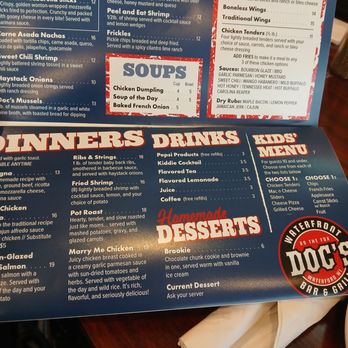 Doc's On The Fox - Menu - Bars Near Me - Waterford, Wisconsin Doc's On The Fox - Menu - Bars Near Me - Waterford, Wisconsin