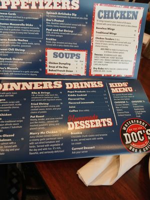 Menu photo 1 Doc's On The Fox Waterford, WI Menu photo 1 Doc's On The Fox Waterford, WI