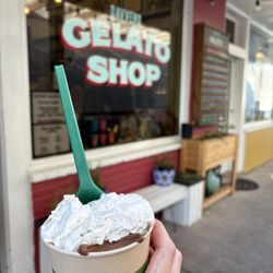 Davvero Gelato - Brownie batter gelato with whipped cream