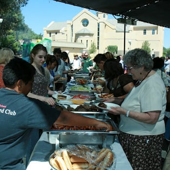 St Margaret Catholic Church - Picnic spread with Church in background - Churches Near Me - Oceanside, California St Margaret Catholic Church - Picnic spread with Church in background - Churches Near Me - Oceanside, California