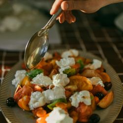 Goodness Gracious - Burrata, peaches, and tomatoes.
