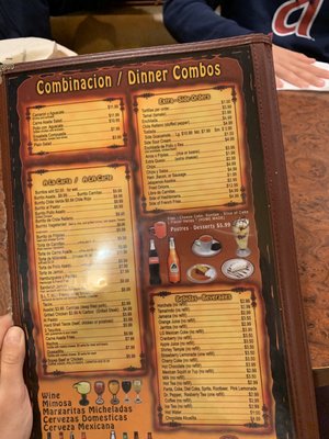 Menu photo 2 Casa Jimenez Whittier, CA